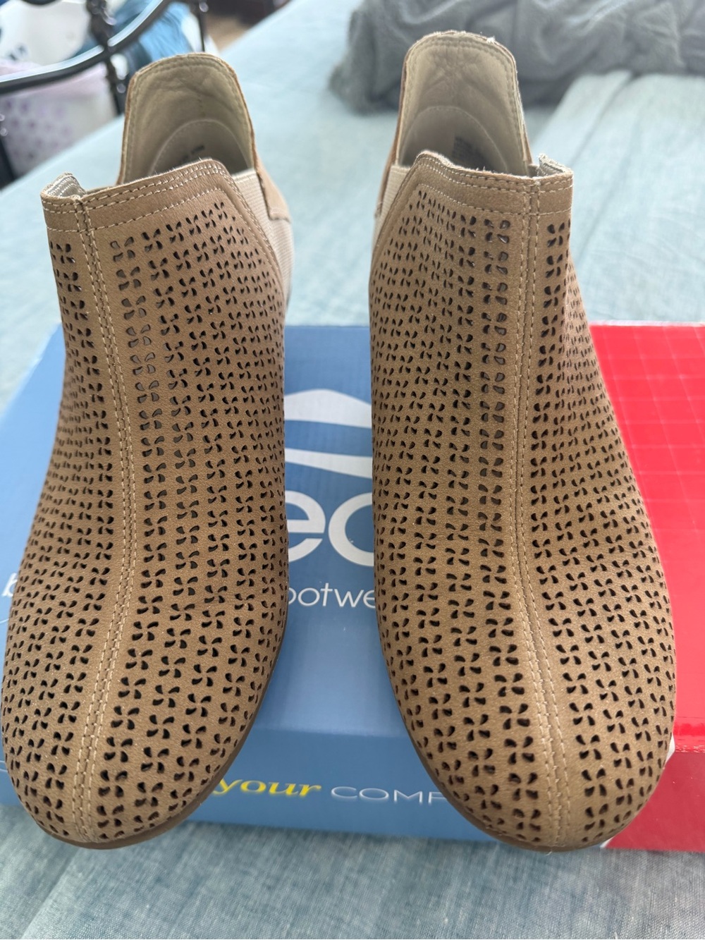 Tan Slip-On Booties